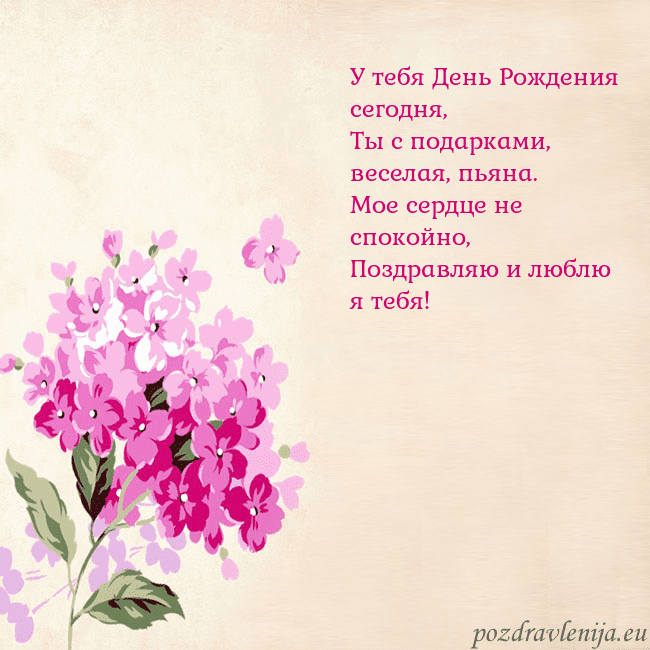 Открытка с гортензией