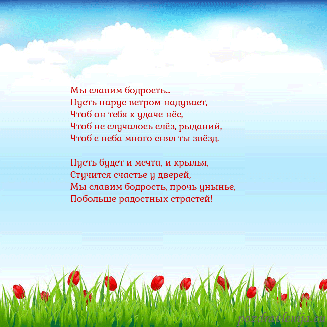 Открытка с тюльпанами