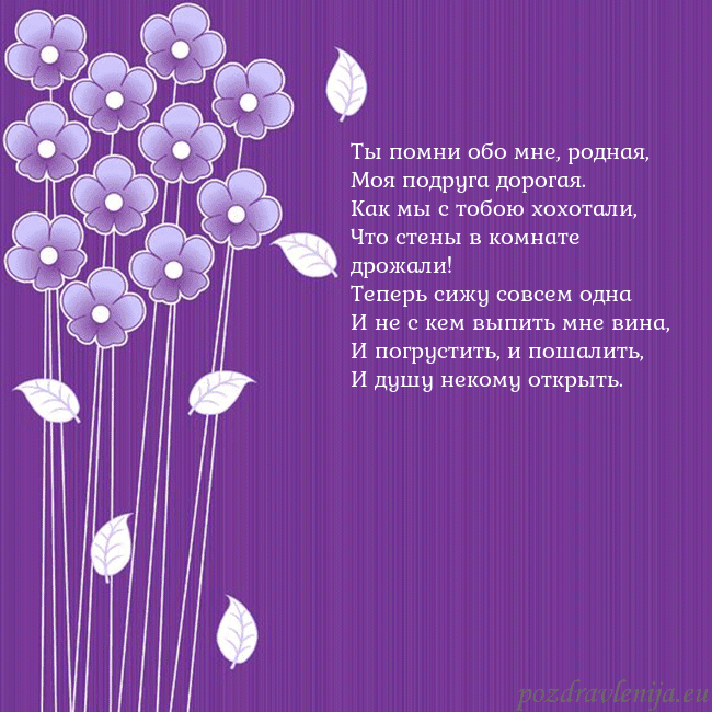 Открытка с фиолетовыми цветами