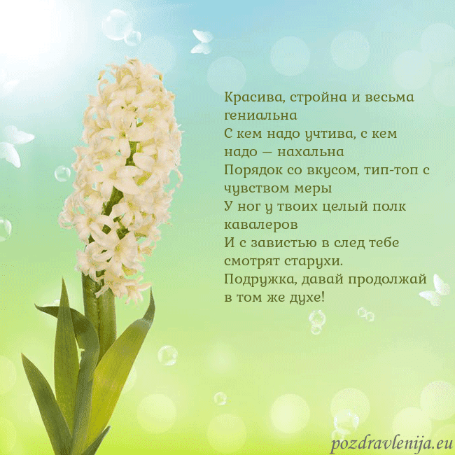 Открытка с гиацинтом