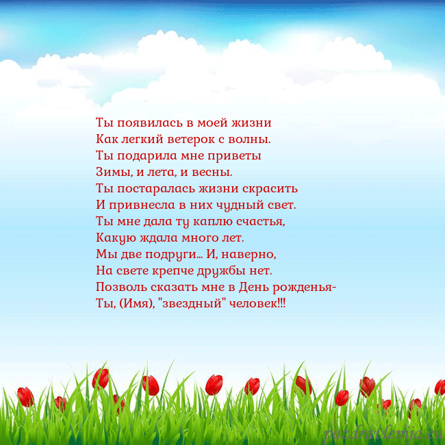 Открытка с тюльпанами