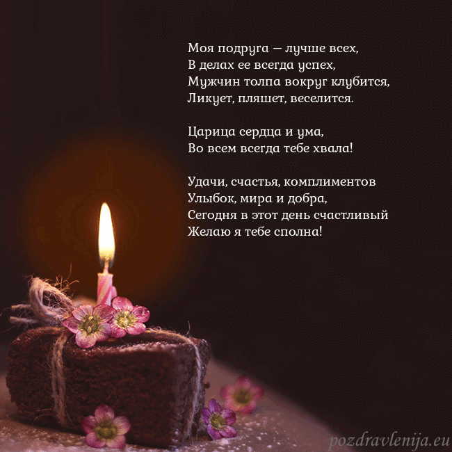 Анимированная открытка - торт с горящей свечкой