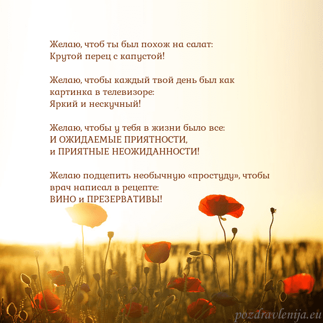 Электронная открытка с полем маков