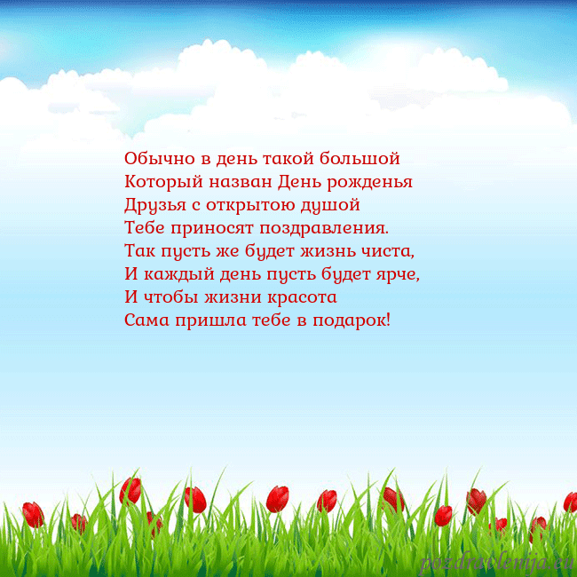 Открытка с тюльпанами