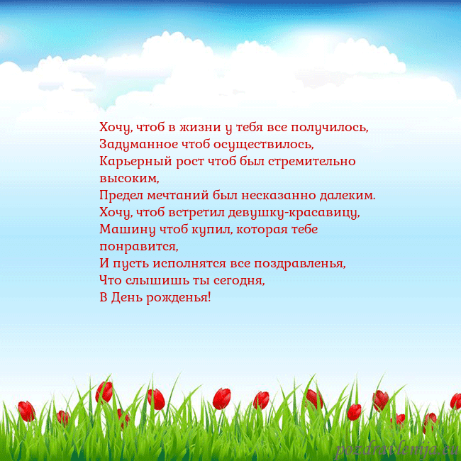 Открытка с тюльпанами
