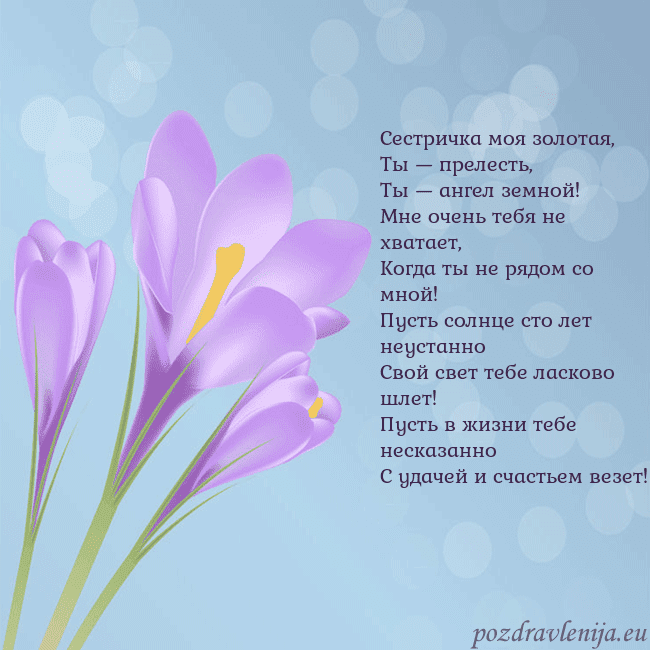 Открытка с крокусом