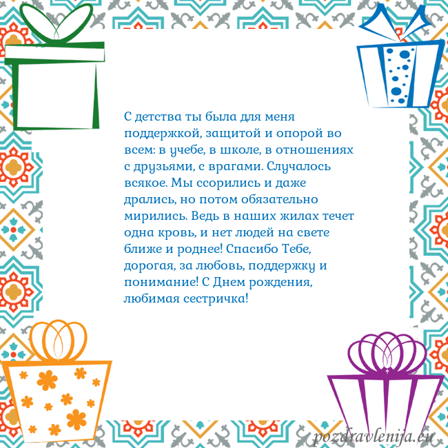 Открытка с подарками