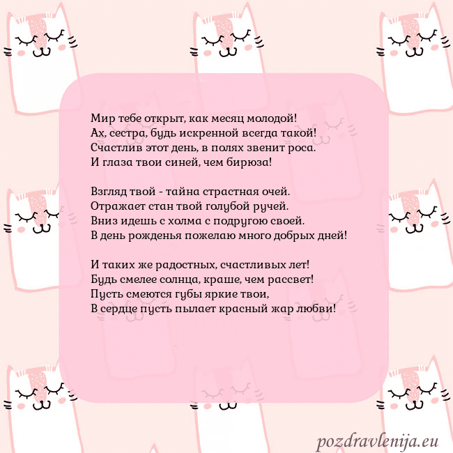 Розовая открытка с забавными кошками