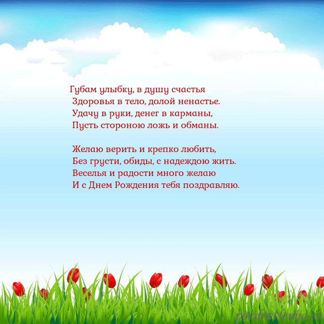 Открытка с тюльпанами