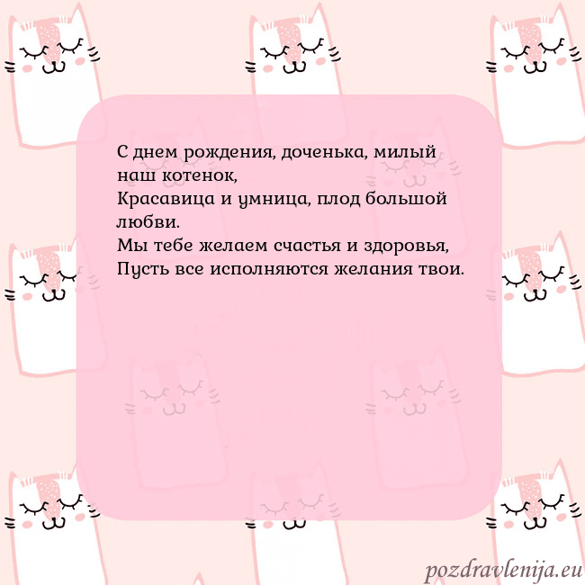 Розовая открытка с забавными кошками