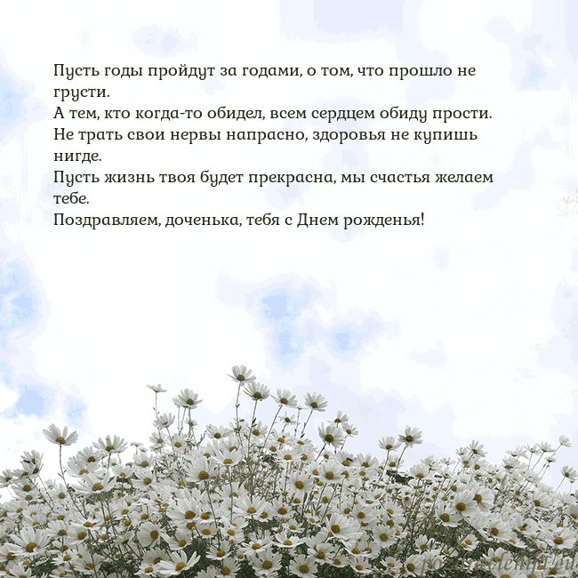 Открытка с ромашками