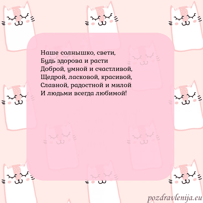 Розовая открытка с забавными кошками