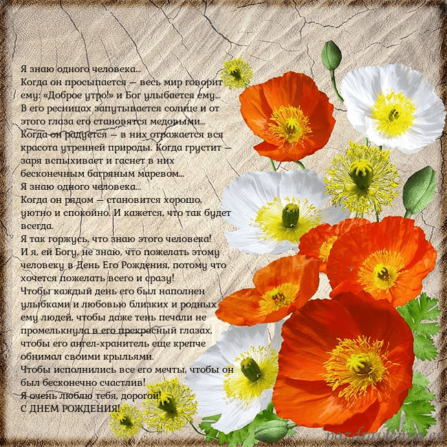 Открытка с маками Я знаю одного человека…
Когда он просыпается – вес Открытка с маками