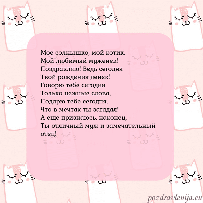 Розовая открытка с забавными кошками