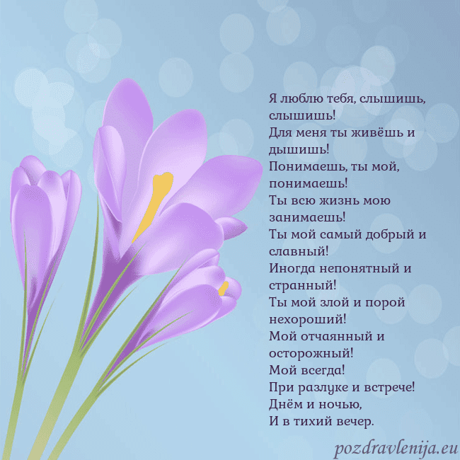 Открытка с крокусом