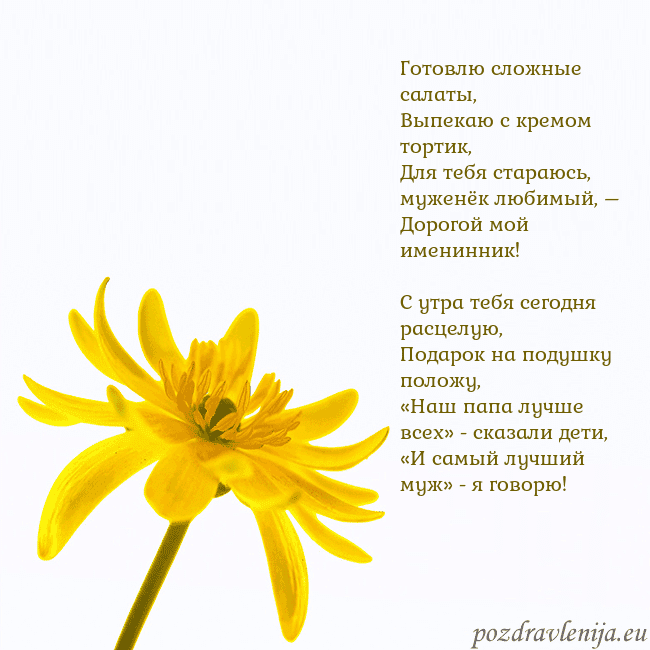 Открытка с желтым цветком