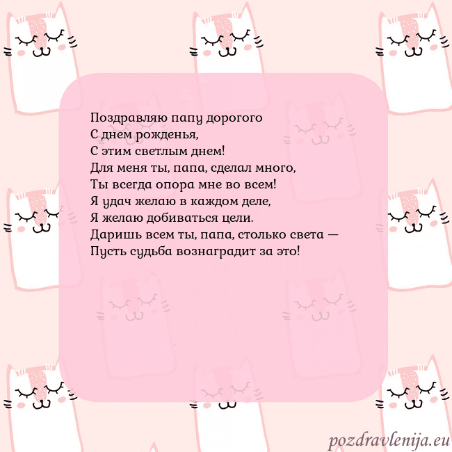 Розовая открытка с забавными кошками