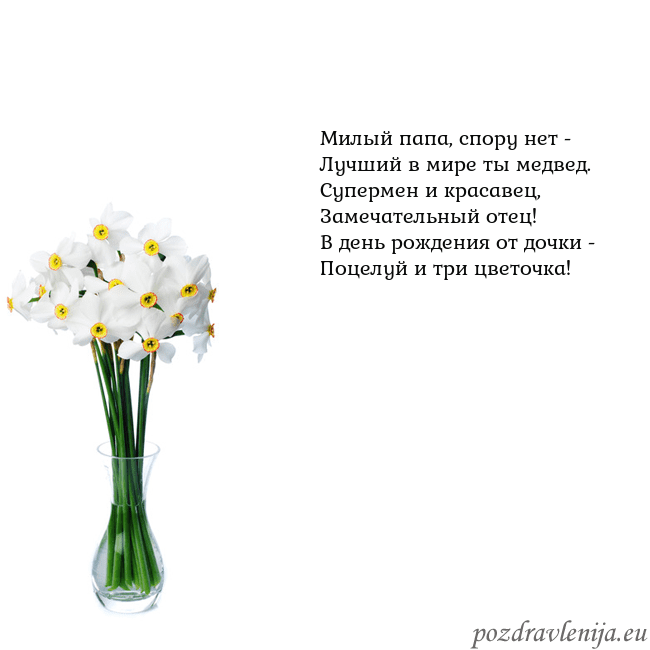 Открытка с нарциссами