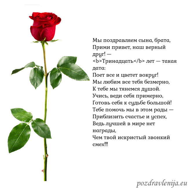 Открытка с красной розой