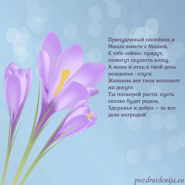 Открытка с крокусом