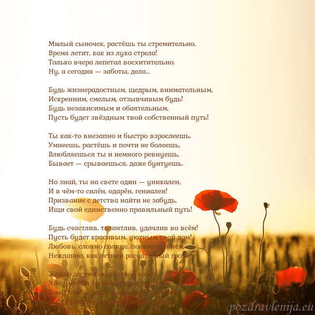 Электронная открытка с полем маков