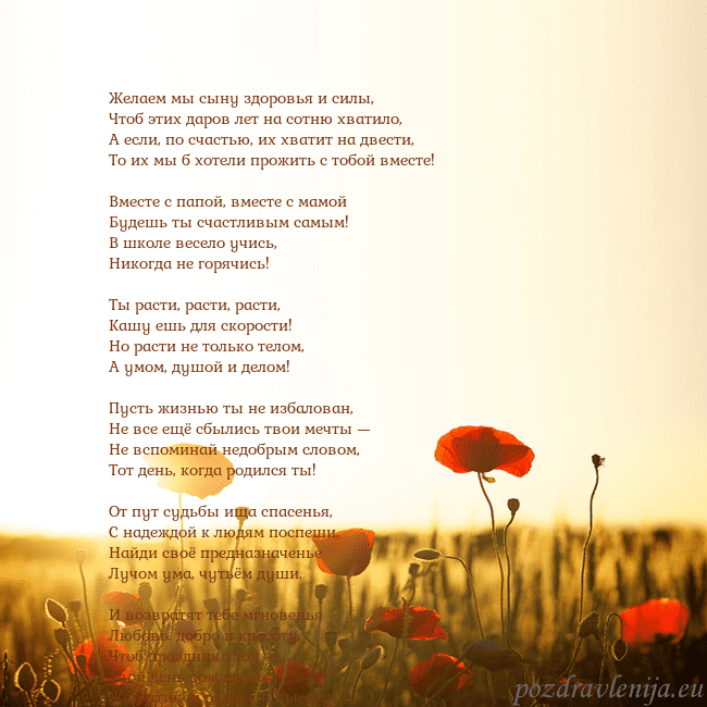 Электронная открытка с полем маков