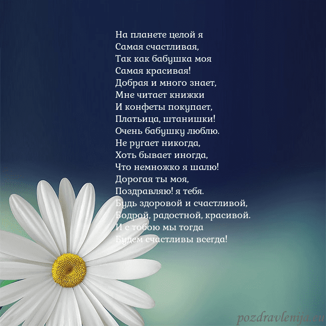 Открытка с большой ромашкой