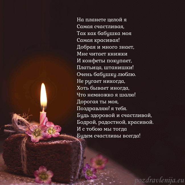 Анимированная открытка - торт с горящей свечкой