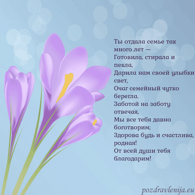 Открытка с крокусом