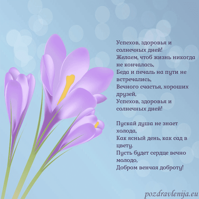 Открытка с крокусом