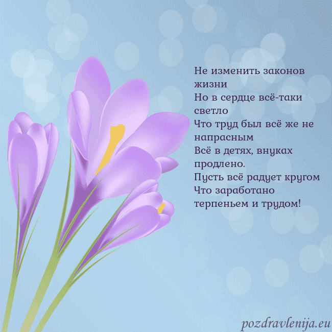 Открытка с крокусом