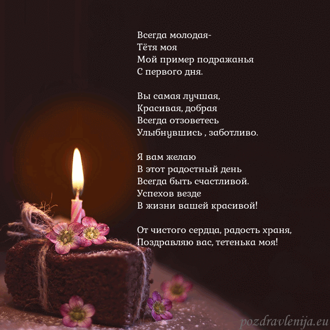 Анимированная открытка - торт с горящей свечкой