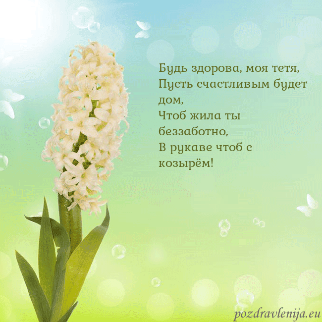 Открытка с гиацинтом
