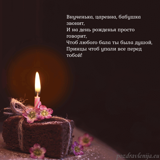 Анимированная открытка - торт с горящей свечкой