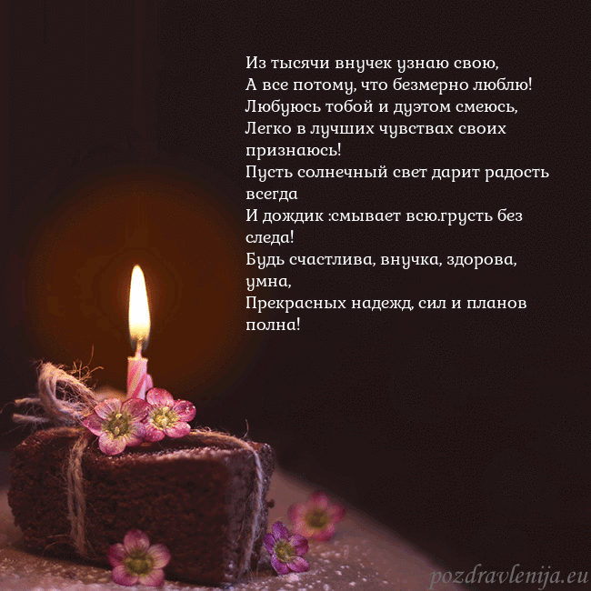 Анимированная открытка - торт с горящей свечкой