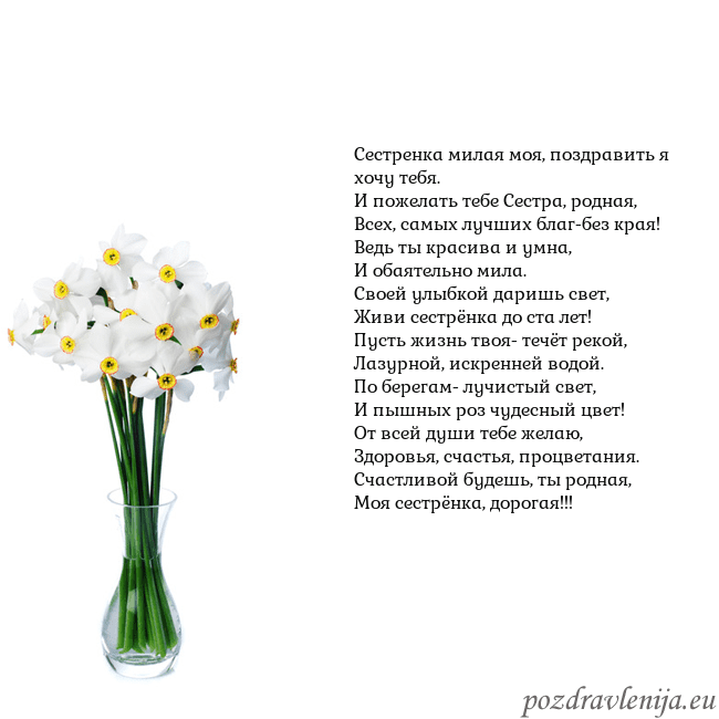 Открытка с нарциссами