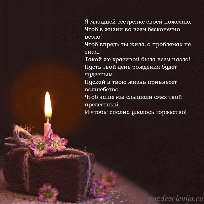 Анимированная открытка - торт с горящей свечкой