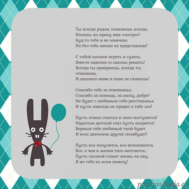 Открытка с зайчиком Ты всегда рядом, поможешь всегда,
Носишь по праву Открытка с зайчиком