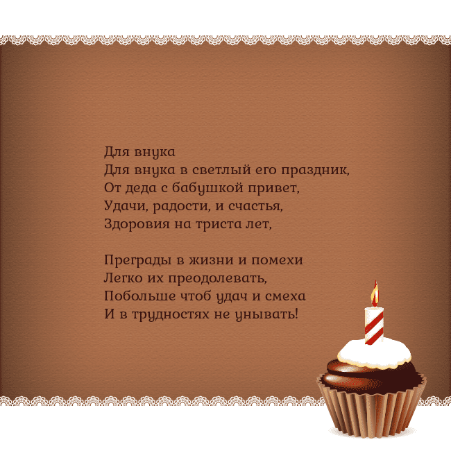 Открытка на день рождения с кексом и свечкой