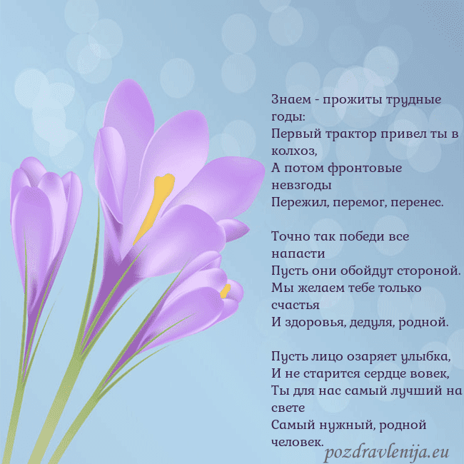 Открытка с крокусом