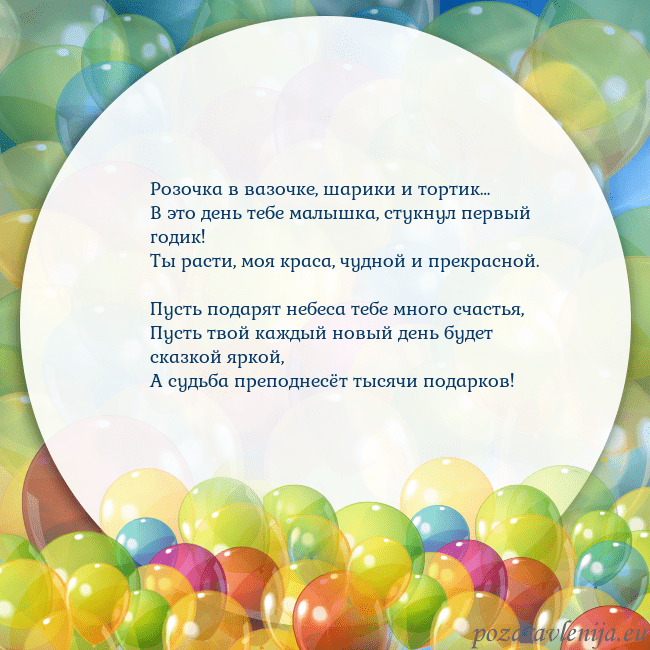 Открытка с цветными воздушными шарами