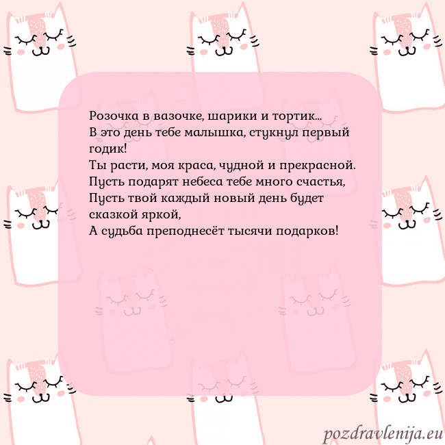 Розовая открытка с забавными кошками