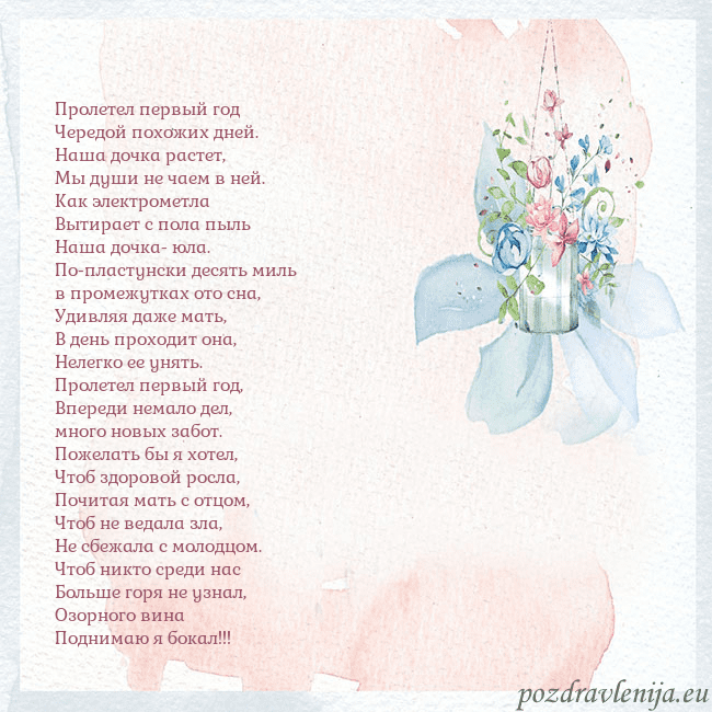Акварельная открытка с цветами