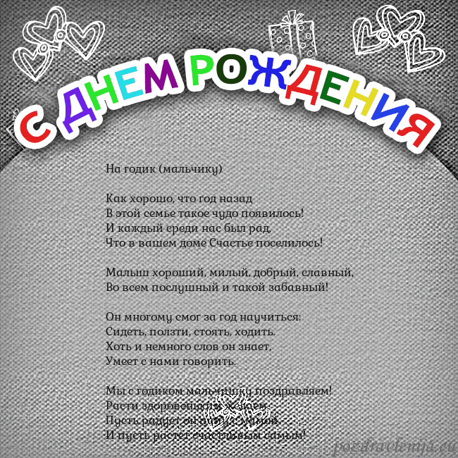 Открытка на день рождения с цветной надписью