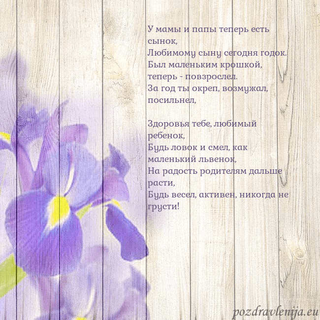 Открытка с ирисами