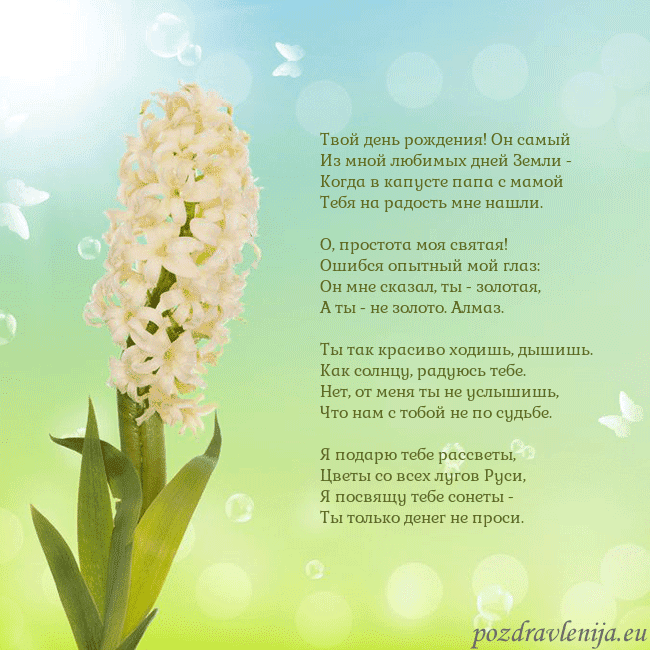 Открытка с гиацинтом