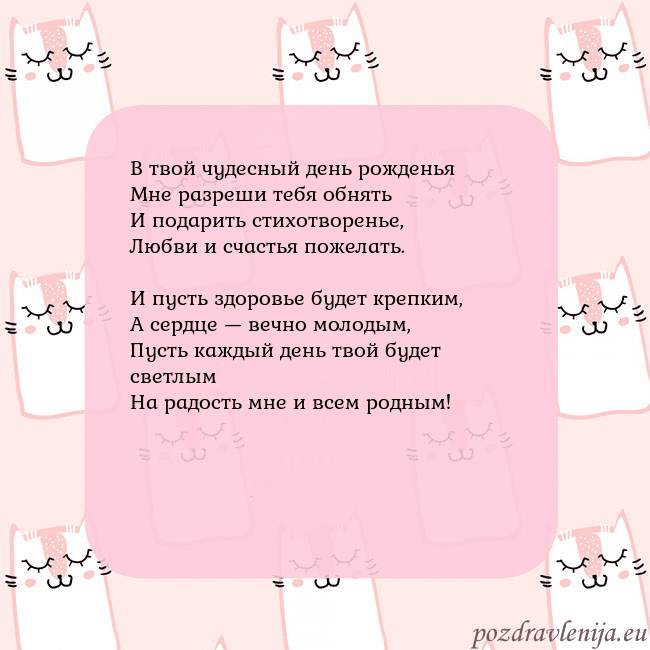 Розовая открытка с забавными кошками