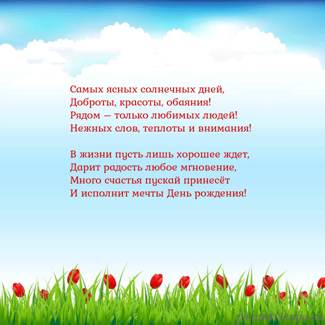 Открытка с тюльпанами