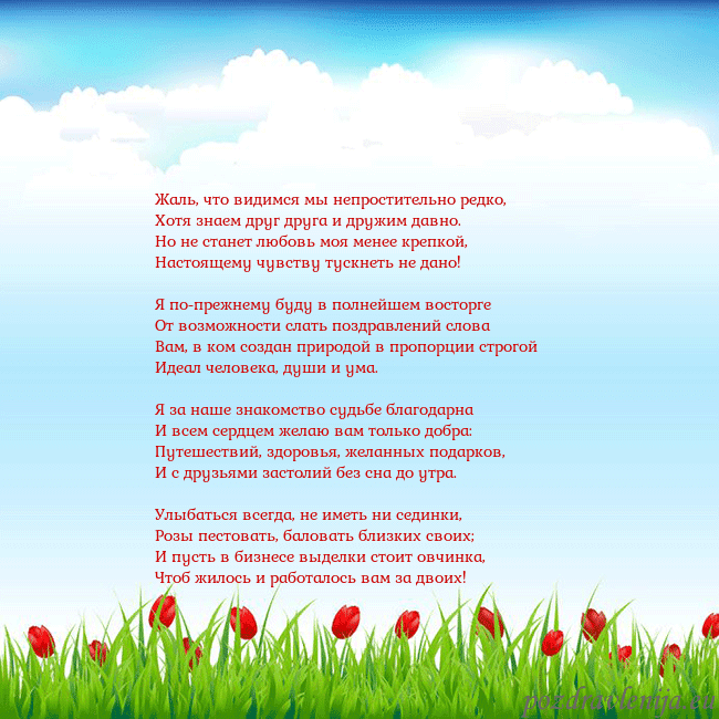 Открытка с тюльпанами