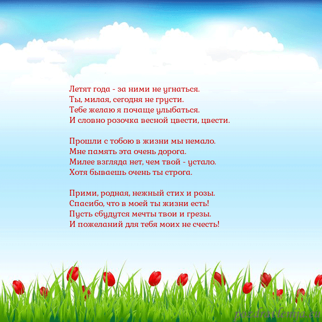 Открытка с тюльпанами